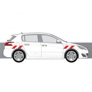 Alternative view of Kit Rouge-Blanc CL. B Standard - PEUGEOT 308 (2014-2017)